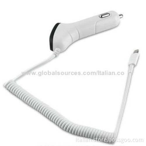 5V 1A USB Car Charger for iPhone 5 with Cable, OEM Support